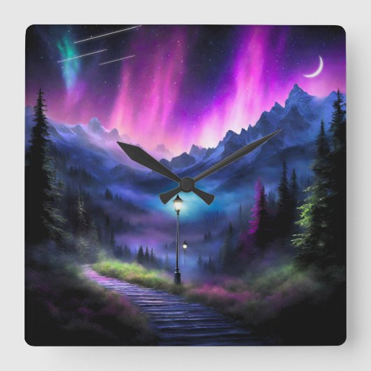 Horloge Carrée Forêt enchantée (Recto)