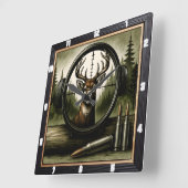 Horloge Carrée Forêt faunique de portée du chasseur (Angle)