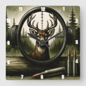 Horloge Carrée Forêt faunique Hunter's Deer Scope (Recto)