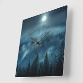 Horloge Carrée Forêt | Forêt Lune (Angle)