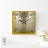 Horloge Carrée Forêt mystique (Maison)