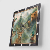 Horloge Carrée Forêt naturelle pittoresque (Angle)