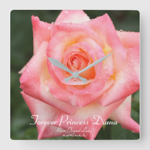 Horloge Carrée Forever Princess Diana:Rosa Elegant Lady