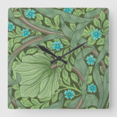 Horloge Carrée Forget-Me-Nots, Wallpaper de William Morris (Recto)