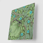 Horloge Carrée Forget-Me-Nots, Wallpaper de William Morris (Angle)