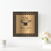 Horloge Carrée Formes Géométriques Anniversaire de Mariage (Maison)