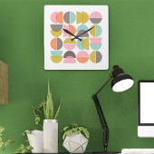 Horloge Carrée Formes modernes Abstraites du milieu du siècle