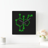 Horloge Carrée Formule chimique moléculaire de Catnip Nepetalacto (Maison)