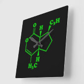 Horloge Carrée Formule chimique moléculaire de Catnip Nepetalacto (Angle)