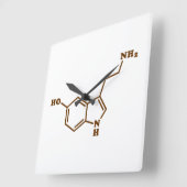 Horloge Carrée Formule chimique moléculaire de sérotonine (Angle)