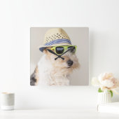 Horloge Carrée Fox Terrier (Maison)