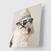 Horloge Carrée Fox Terrier (Angle)