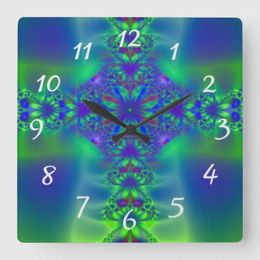 Horloge Carrée Fractal (Recto)