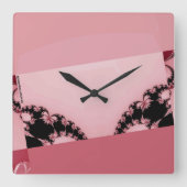 Horloge Carrée Fractal Garden crémeux (Recto)