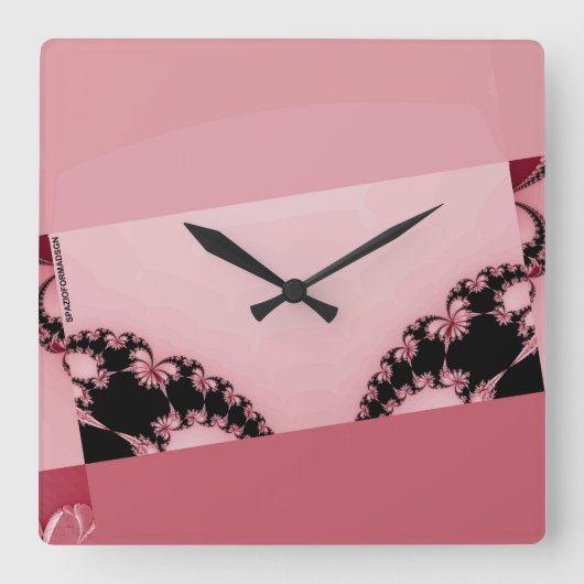 Horloge Carrée Fractal Garden crémeux (Recto)