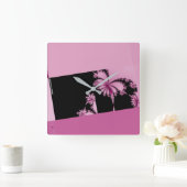 Horloge Carrée Fractal garden rose water (Maison)