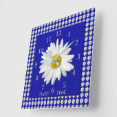 Horloge Carrée Fraîche Fleur De Faisée (Angle)