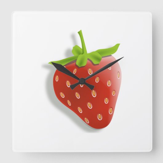 Horloge Carrée Fraise (Recto)