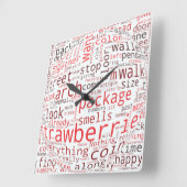 Horloge Carrée Fraise (Angle)