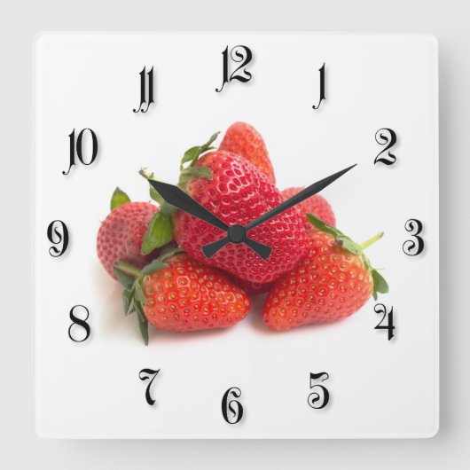 Horloge Carrée Fraise (Recto)
