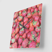 Horloge Carrée Fraises (Angle)