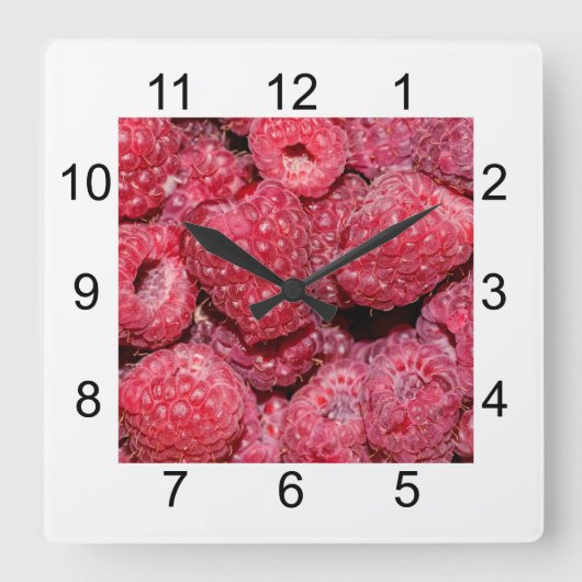 Horloge Carrée Framboise (Recto)