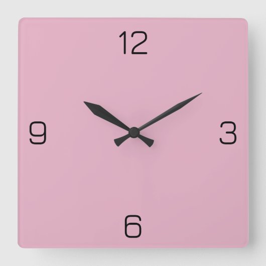 Horloge Carrée Framboise gris pâle E6B0C4 - Option pour ajouter u (Recto)