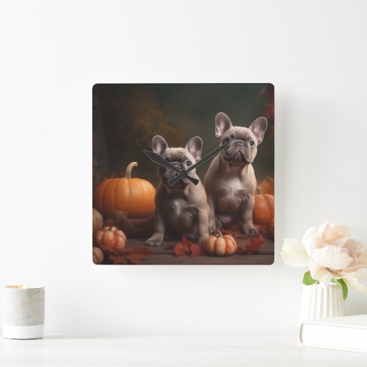 Horloge Carrée Français Chien Chien Chien Chien Chien Puppy Autom (Maison)