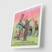 Horloge Carrée Fred Funny Rock And Roll (Angle)