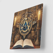 Horloge Carrée Freemason (Angle)