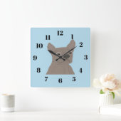 Horloge Carrée Frenchie, (Maison)