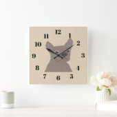 Horloge Carrée Frenchie, beige (Maison)