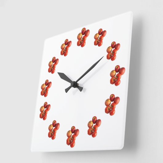 Horloge Carrée Fresh Apples and Tomatoes Wall Clock (Angle)