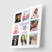 Horloge Carrée Friends photo white bff pink (Angle)