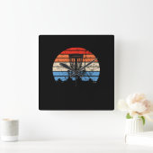 Horloge Carrée Frisbee Golf Disque Golf Rétro (Maison)