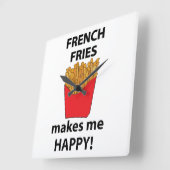 Horloge Carrée Frites Me Rends Heureux Frites (Angle)