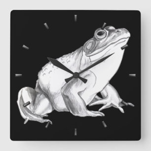 Horloge Carrée Frog Clock Bull Frog Wall Clocks & Wildlife Decor