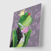 Horloge Carrée Frog Prince Wall Clock Kiss (Angle)