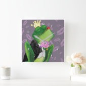 Horloge Carrée Frog Prince Wall Clock Kiss (Maison)