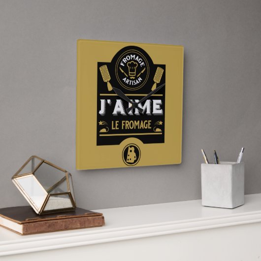 Horloge Carrée Fromage (Bureau)