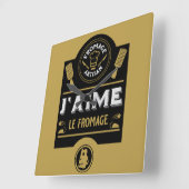 Horloge Carrée Fromage (Angle)
