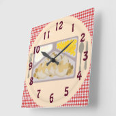 Horloge Carrée Frozen Dinner Plate Cool Kitsch Time Art (Angle)