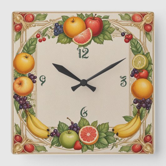 Horloge Carrée Fruit (Recto)