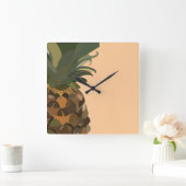 Horloge Carrée Fruit d'ananas (Maison)