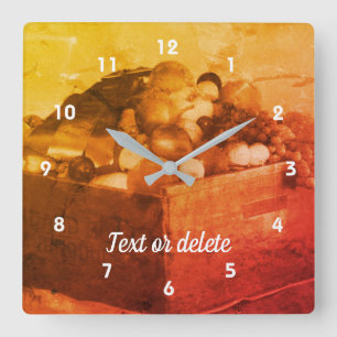 Horloge Carrée Fruit Foire du Comté Vintage désorganisé Personnal