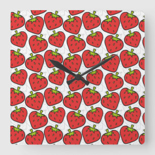 Horloge Carrée Fruit motif transparent   motif de surface de frui