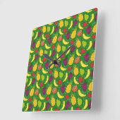 Horloge Carrée Fruit motif transparent | motif de surface de frui (Angle)