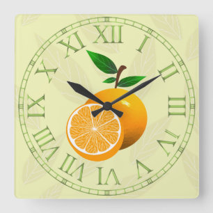 Horloge Carrée Fruit orange