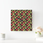 Horloge Carrée Fruit seamless pattern | colorful tropical fruit (Maison)