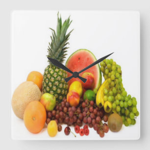 HORLOGE CARRÉE FRUITS D'ÉTÉ